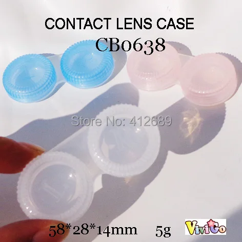 

CB0638 semi transparency colorful contact lenses case small and simple lens dualbox 5PCS/LOT