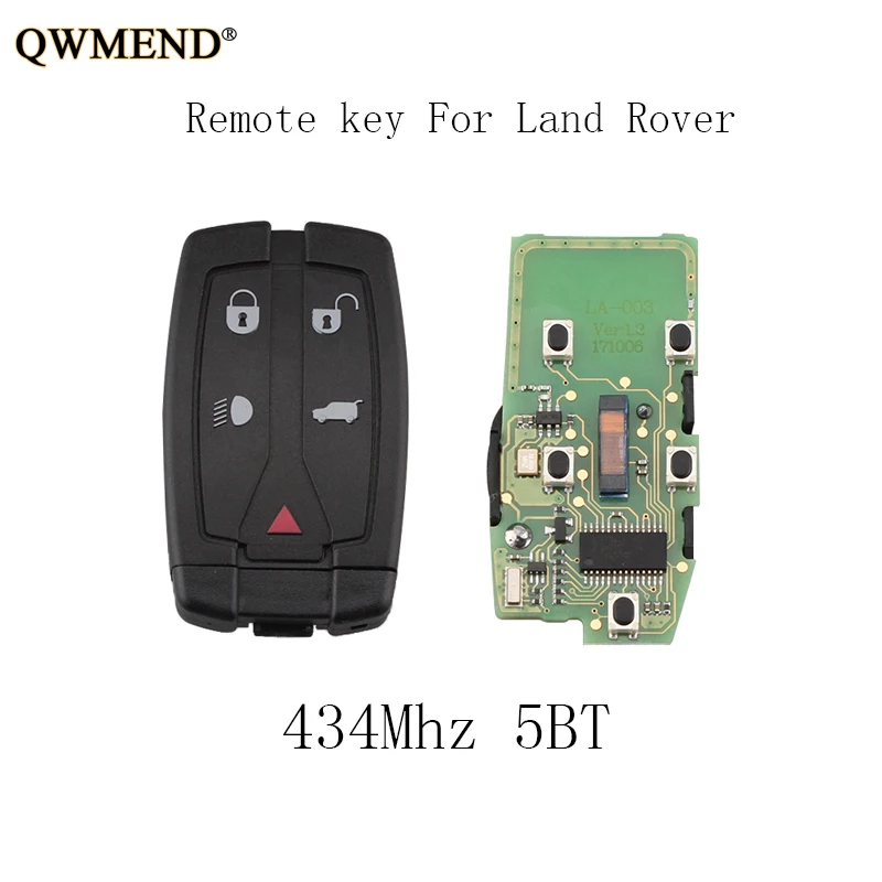 QWMEND 5BT 433Mhz Smart Remote Key Keyless Fob For Land Rover Freelander 2 LR2 Sport 2008 2009