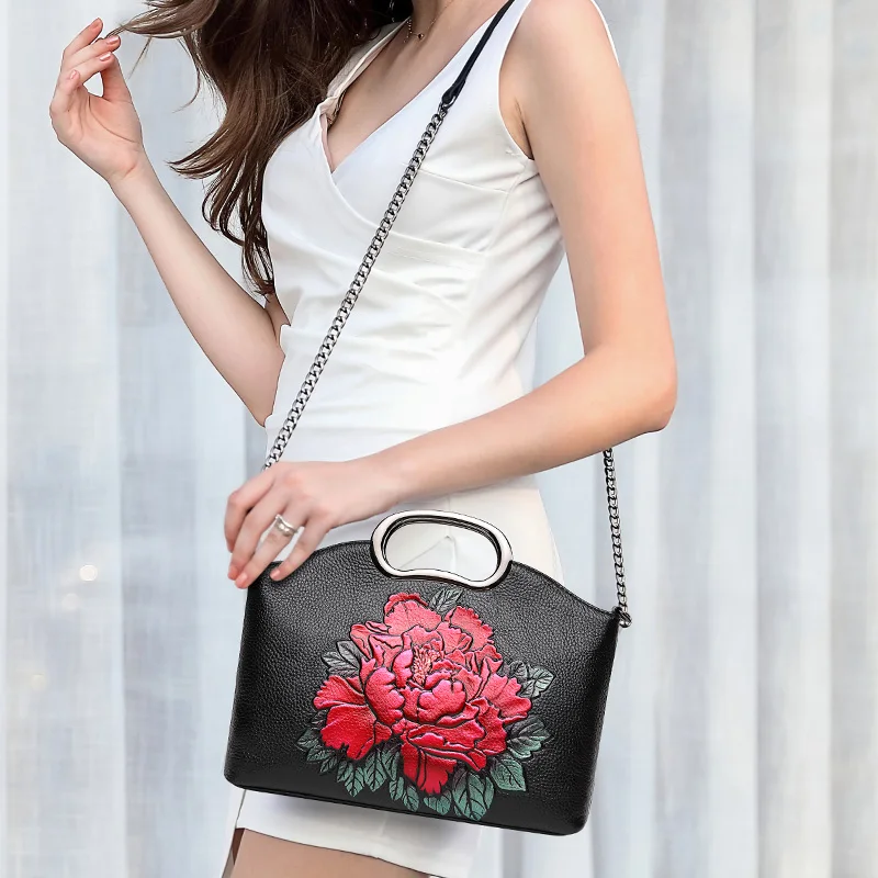 

YISIPIN Female First layer cowhid Clutch Totes Women Shoulder bag Leather Messenger Bags fashion lady Satchel bag Handbags
