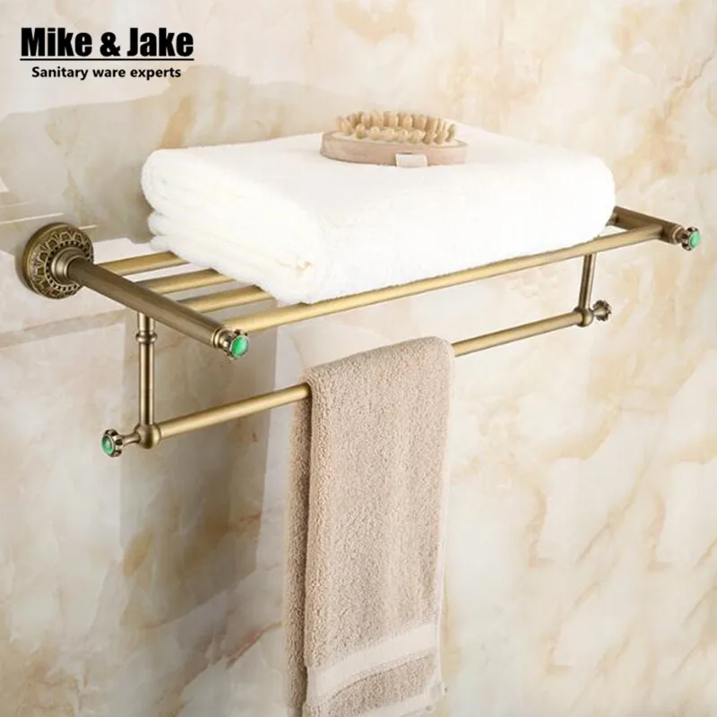 Buy Whole brass Antique bath towel rack bathroom towel