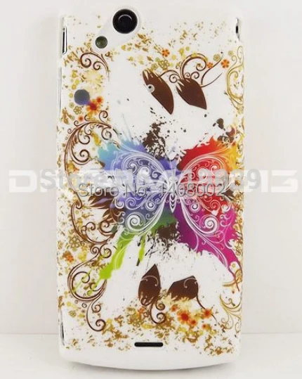 free shipping NEW STYLISH FLOWERS BUTTERFLY SERIES Hard Rubber Case protect for Arc S LT15i case LT18i X12 |