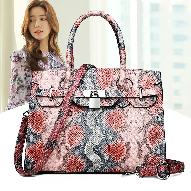 

Fashion Personality Snakeskin Handbag Simple Temperament Style Elegant Shoulder Bag 2019 Summer New Women's Bag