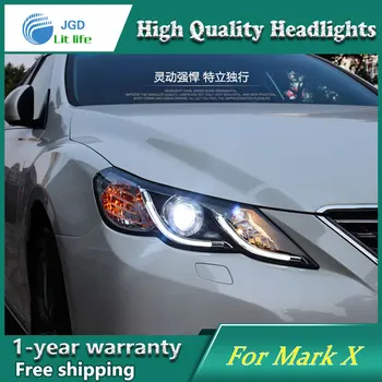 

high quality Car styling case for Toyota Mark X headlights 2012 Mark X Headlights LED Headlight DRL Lens Double Beam HID