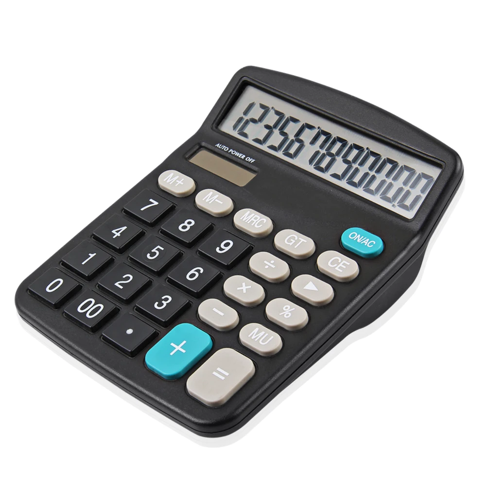 

Solar Battery Calculator 12 Digits Electronic Calculator With Big Buttons Business Work Office LCD Display Calculadora