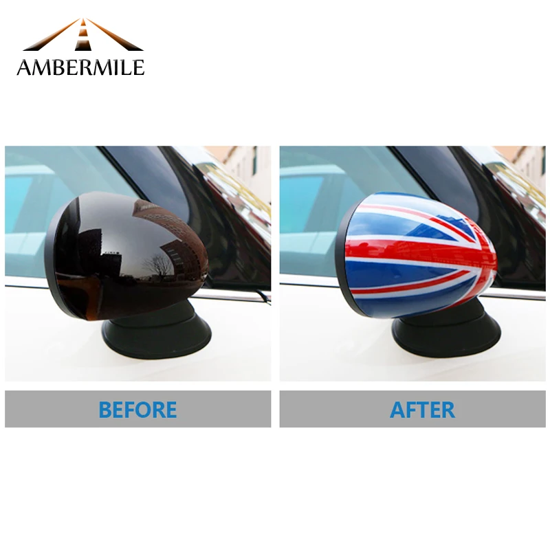 AMBERMILE накладка на зеркало заднего вида автомобиля Shell наклейка жилье для Mini Cooper JCW