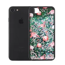 Для iphone 7 Чехол блеск популярный цвет единорог; Фламинго зыбучие пески подарок чехол для телефона для iphone 6 6s 6plus 7 7plus tpu мягкая рамка