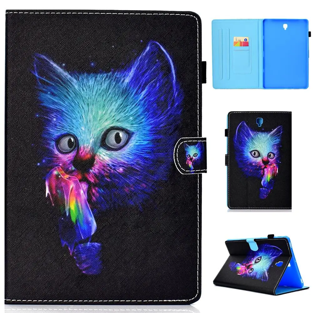 Модный чехол кошелек для планшетного ПК с рисунком и отделением карт Samsung Galaxy Tab S4