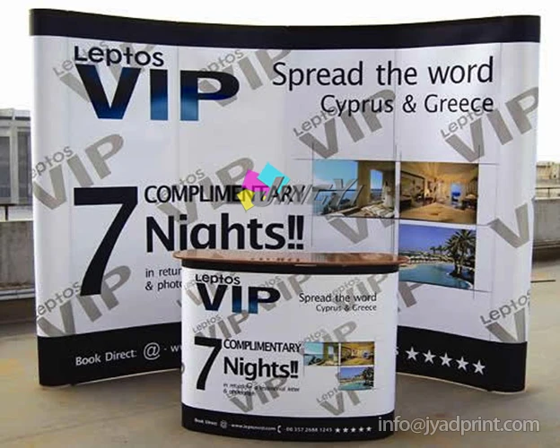 

Free Shipping!! High Quality 3X4(8X10ft) Arc PVC POP up Display Stand Banner + POP up Table Display + 2 Lamps