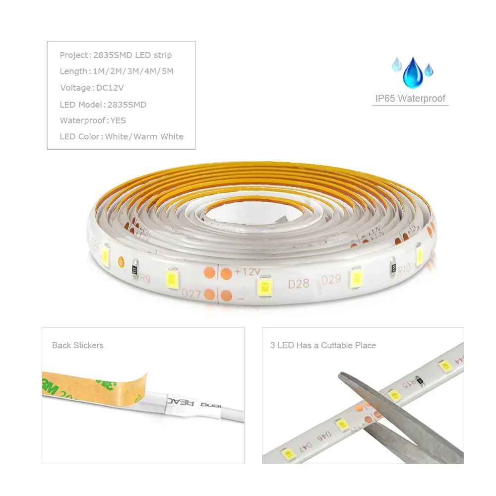 EU Adapter LED Strip Tape Light-Emitting Diode Dimmer USB LED Light Strip Lamp With Remote Kitchen Lighting TV Backlight Ribbon