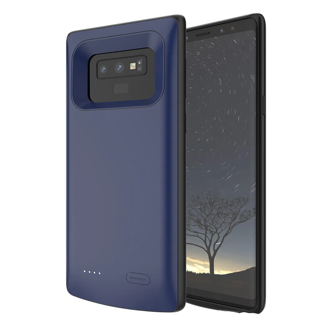 5000 мА/ч Расширенный чехол для зарядки телефона для samsung Galaxy Note 9, защита от пыли, срок службы, мягкая резина - Цвет: Blue