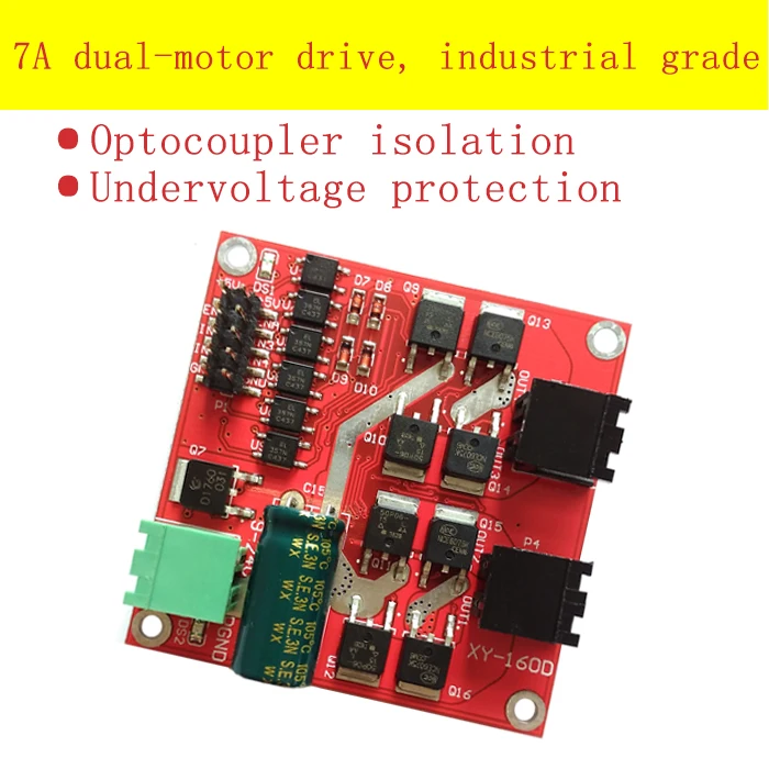 

DC 6.5-27V 2 Channel 7A 160W Dual H-bridge 12v 24v DC Motor Driver Module PWM Speed Controller Adjustable CW CCW Reversible