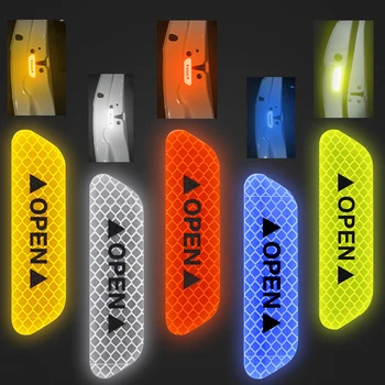 

4Pcs Car Open Reflective Tape Reflective Strips Waterproof Car Warning Stickers Night Driving Safety Lighting Luminous Tapes Hot