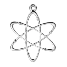 DoreenBeads цинковый сплав на основе атома химия подвеска в научном стиле серебристый цвет золотой цвет для DIY ювелирных изделий 33 мм x 26 мм, 10 шт