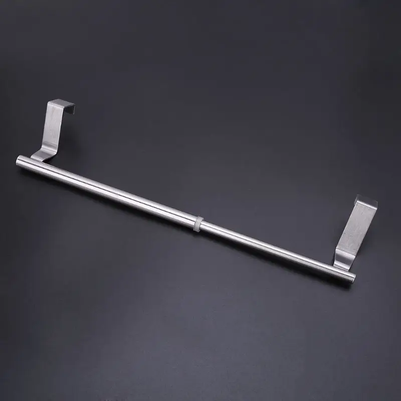 Extendable Over Door Towel Rack Bar Hanging Holder Bathroom Kitchen Hotel Cabinet Cupboard Shelf Rail Stainless Steel