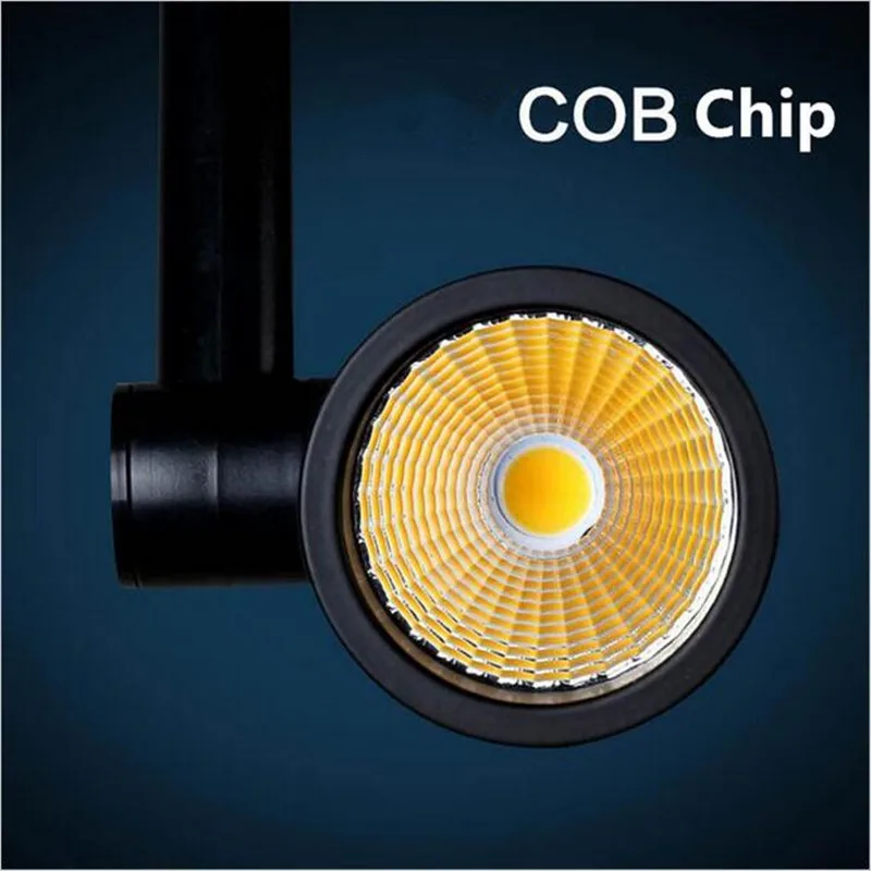 4 провода 3 фазы COB светодиодный трек светильник 7 Вт 10 Вт 15 Вт COB рельсовый светильник Светодиодный точечный светильник AC110-240V 6 шт./лот