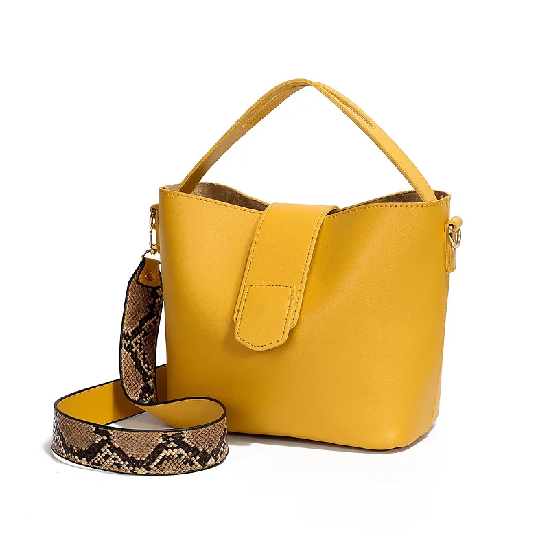 

Bucket-Bag Shoulder-Bag-Handbag Strap Crossbody-Bag Large-Capacity Designer Wide-Color