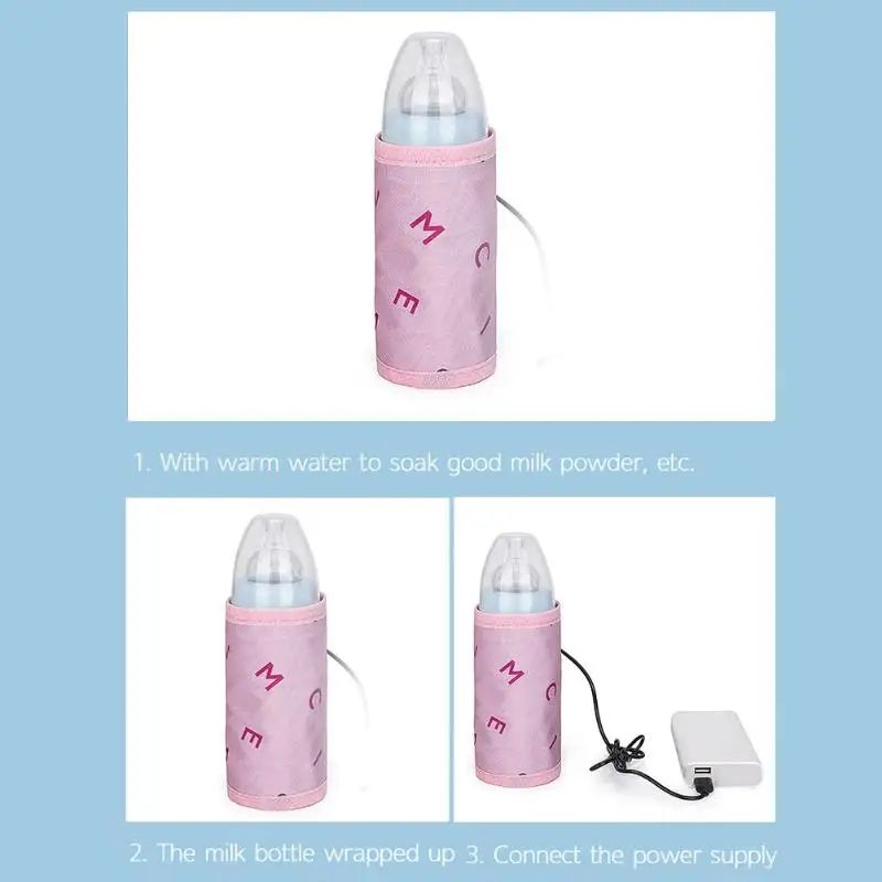 DISNEY USB Baby Nursing Milk Water Bottle Warmer Travel Stroller Insulation Bags Infant Insulated Bag Baby Nursing Bottle Heater