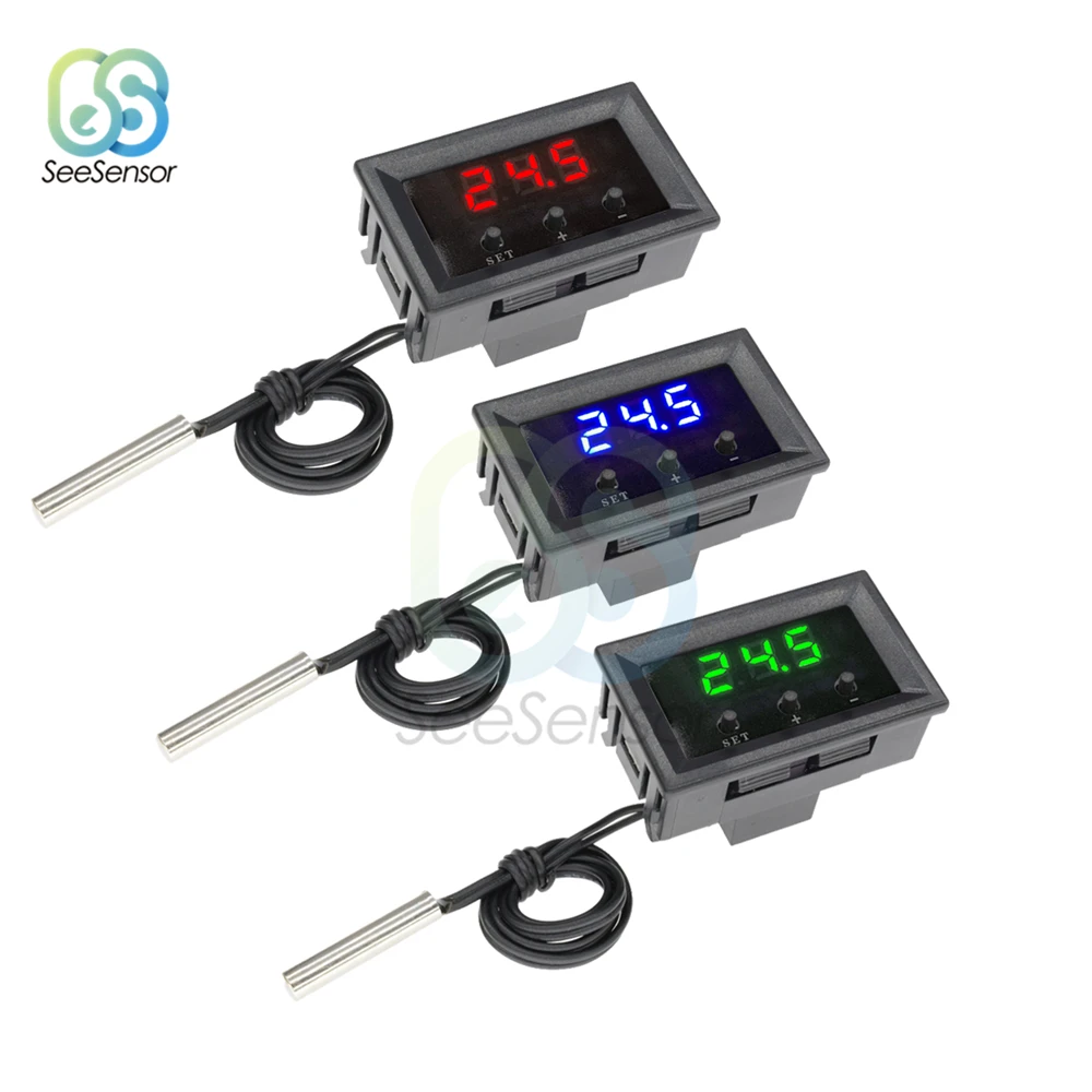 

W1209 DC 12V LED Digital Temperature Controller Thermostat Thermometer Temperature Control Switch with NTC Sensor Cable