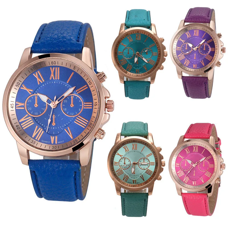 

2017 High Quality Women Watches Vogue Women Roman Numerals Faux Leather Analog Quartz Wrist Watch Top Gifts Dropshipping M4
