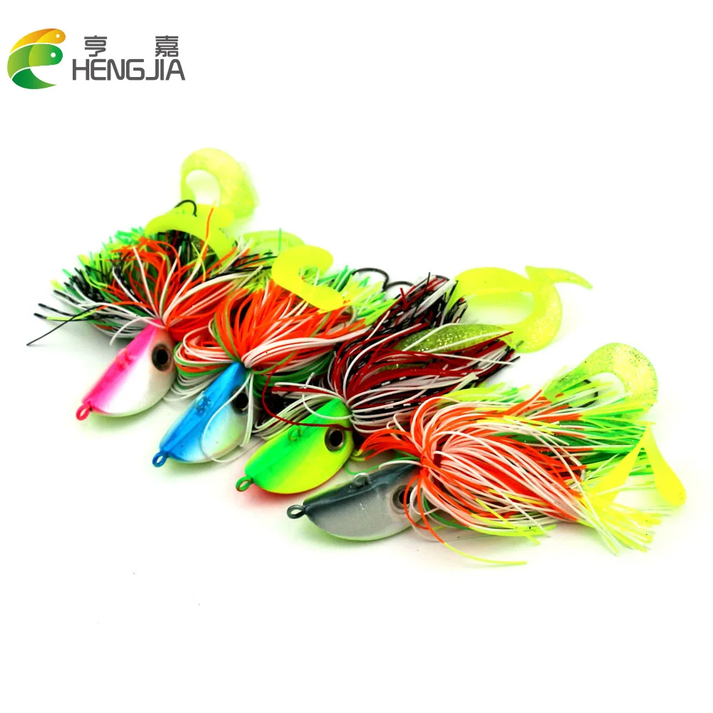 Hengjia 4pc Spinnerbait Fishing Lure Rubber Jig Compound Buzz bait