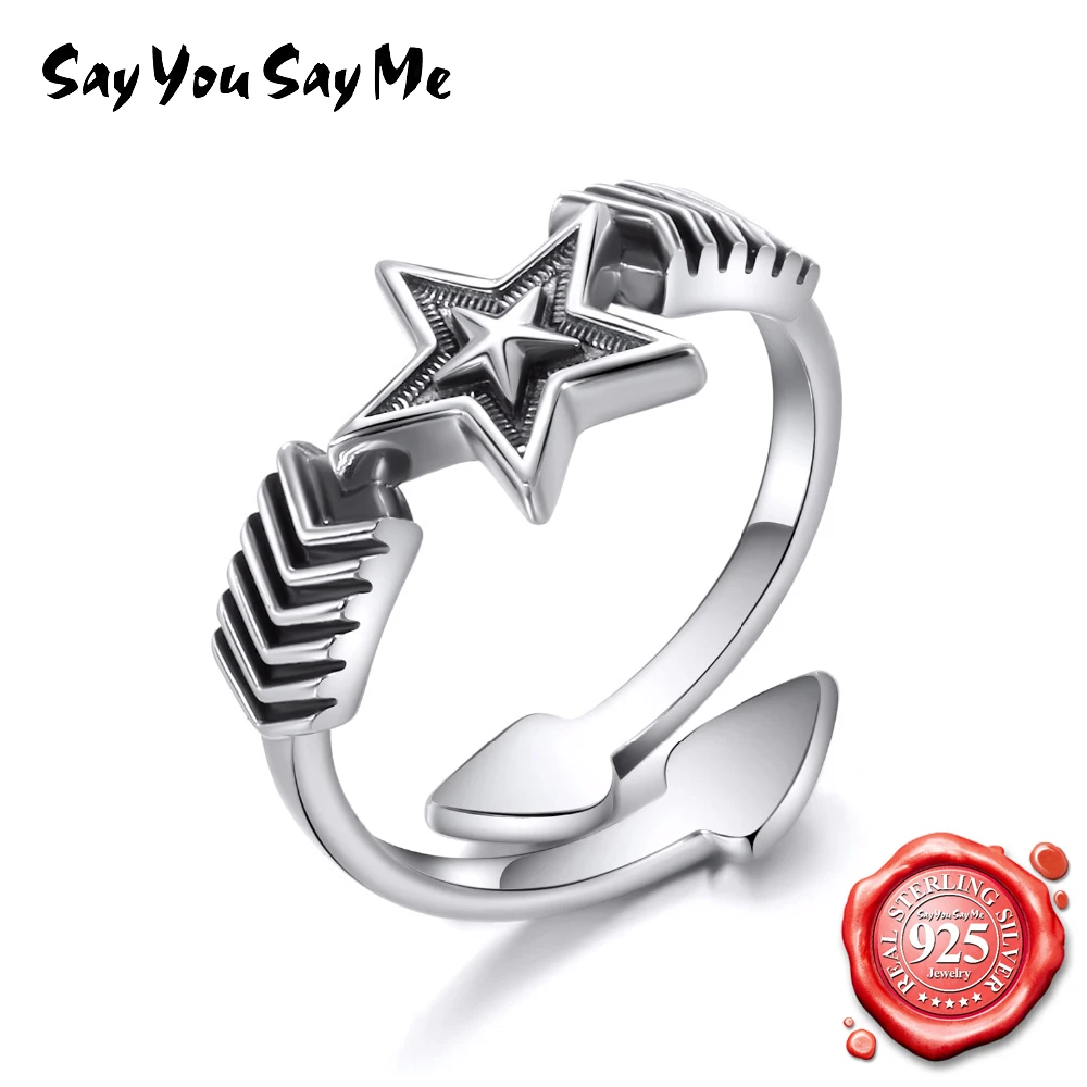Say You Say Me 925 Sterling Silver Rings Star Arrow Rings ...