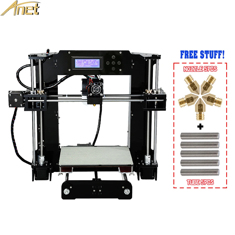 

Anet A6 Auto leveling& A6 A8 normal 3d printer diy kit Reprap i3 with 0.4mm nozzle tube Throat kit parts imprimante 3d printer