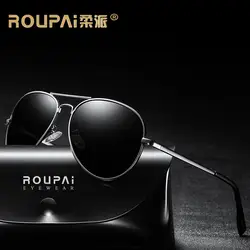 ROUPAI Для мужчин солнцезащитные очки Брендовая Дизайнерская обувь пилот поляризованные мужские солнцезащитные очки Óculos gafas-де-сол masculino для