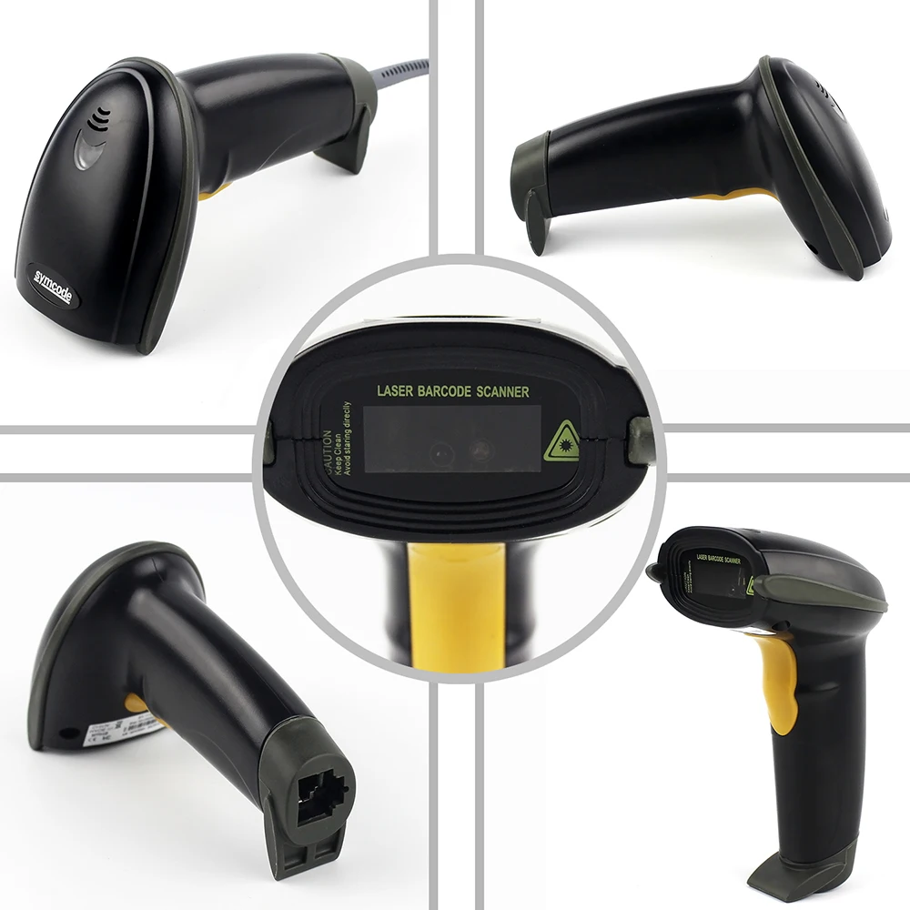 Автоматический 1D сканер штрих кодов Symcode USB лазерный проводной беспроводной