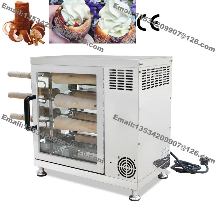 Free Shipping Commercial Hungarian Pin Chimney Cakes Ice Cream Cupcake Maker Baker Machine Oven