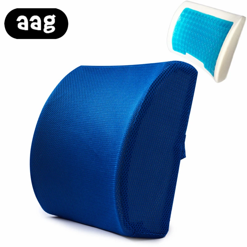 AAG Memory Foam Gel Lumbar Support Back Cushion With 3D Mesh Fabric