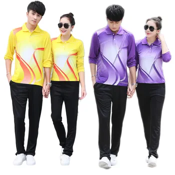 

New men badminton long sleeve shirt+pants,table tennis/tennis shirts men/women training jerseys sportswear trousers tracksuit