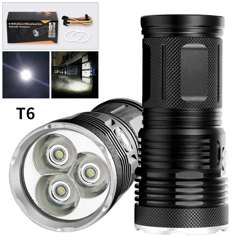 

Powerful Led Flashlight Rechargeable Waterproof Linterna Led Torch T6 Camping Light Portable Work Light for Emergency Lighting