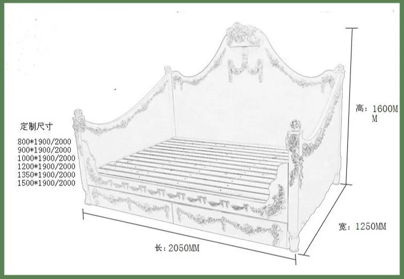 Европейский Средиземноморский стиль резная деревянная мебель на заказ кровать для девочек Детская