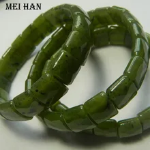 1 браслет/комплект) натуральный 11*15*6 мм зеленый Канада нефрит граненый женский браслет бижутерия