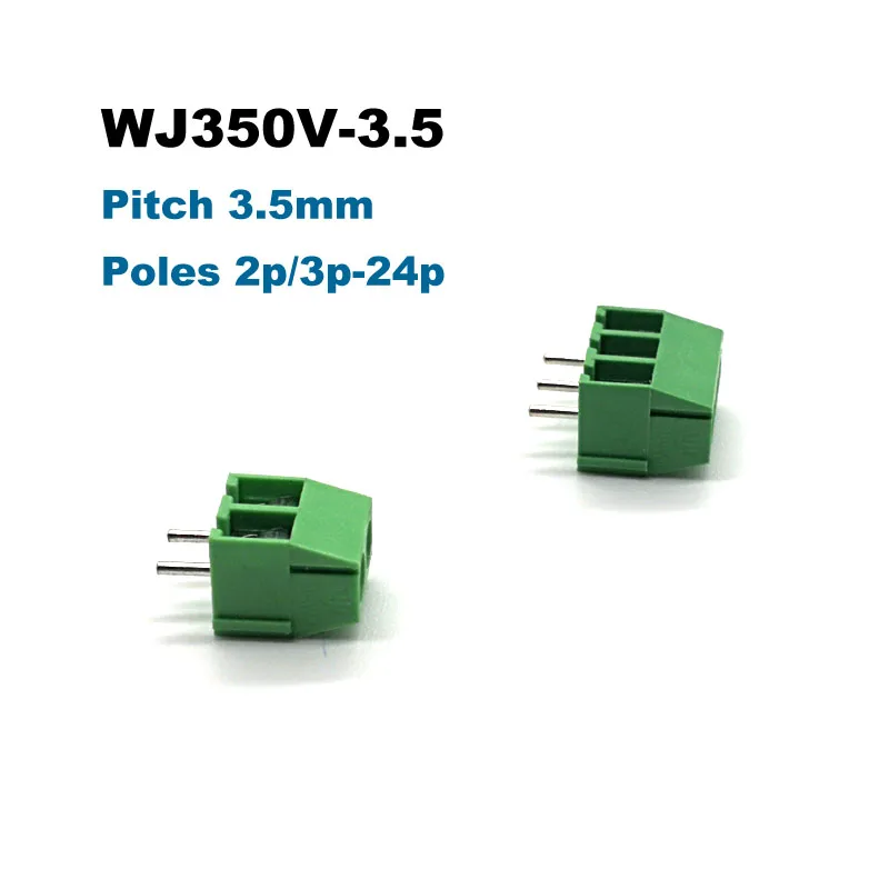 10 шт. шаг 3 5/3 96 мм Винт PCB клеммный блок соединитель bornier WJ350V 2P 3P прямой контакт