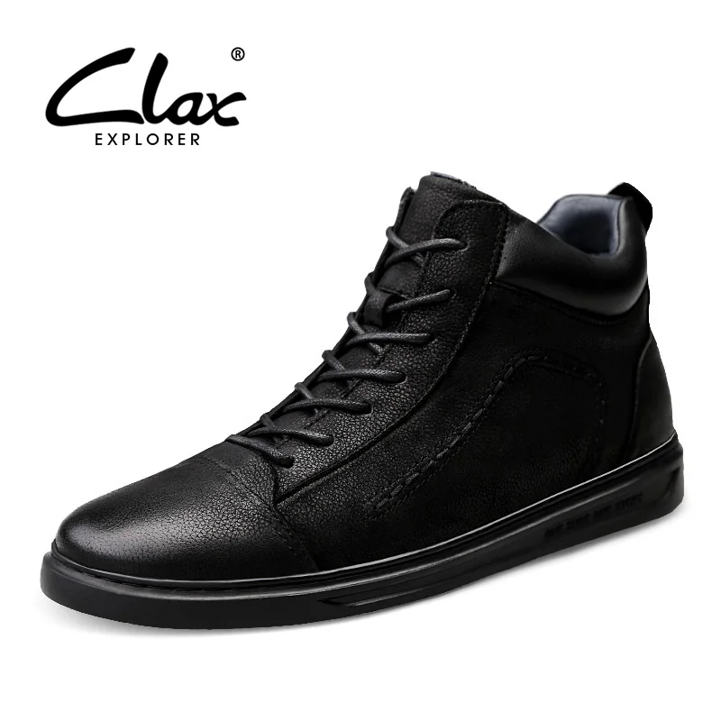CLAX мужские ботинки из натуральной кожи осенние мужские кожаные сапоги мужские короткие прогулочные ботинки ручной работы