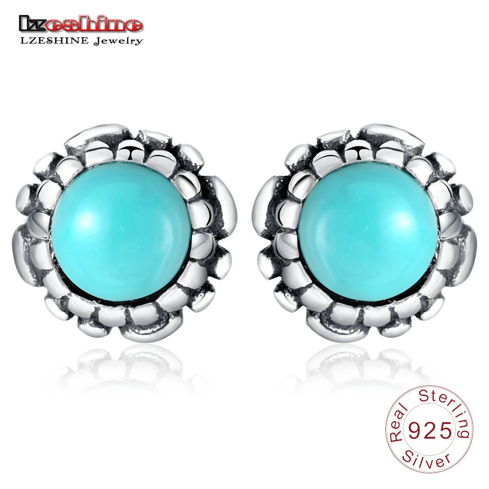 

LZESHINE Original 925 Sterling Silver Birthday Blooms Earrings Stud for Women Party Jewelry Silver Earrings Wholesale PSER0015-B