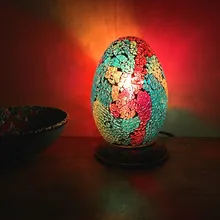 Турецкие мозаичные лампы для домашнего декора, мозаика ручной работы, стеклянный абажур, настольная лампа в стиле ретро для детей, настольная лампа