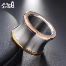 

Effie Queen Unique Design 15mm Big Stainless Steel Rings For Men Women Party Finger Jewelry IR69