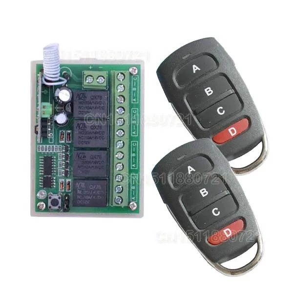 

DC 12V 10A 2 4CH Channel RF Wireless Remote Control Switch 315 MHZ 433 MHZ Transmitter Receiver 3 Working Modes Self-locking