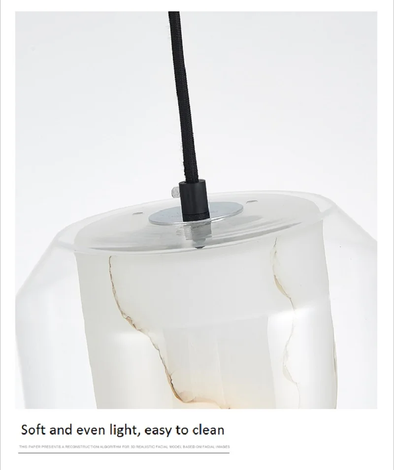 LukLoy светодиодный подвесной светильник в современном стиле с имитацией мрамора и стеклянной текстурой, подвесной светильник в стиле ретро для гостиной