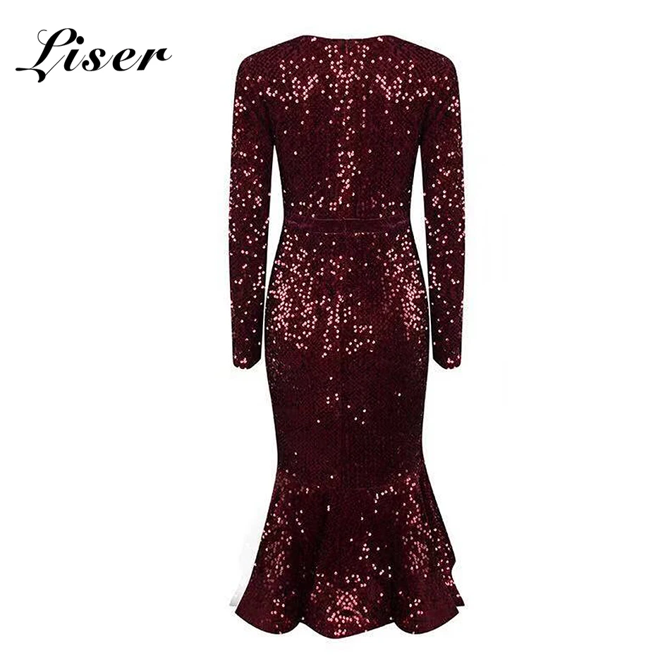 Liser новое летнее женское платье с круглым вырезом сексуальное платье с блестками облегающее элегантное вечернее платье красное вино черное розовое платье Vestidos