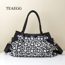 TEAEGG Женская коровья кожаная сумка женская красочная цветочная сумка из натуральной кожи сумка через плечо