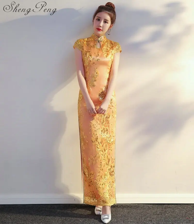 Новые женские современные китайское традиционное платье cheongsam Китайский искусственный шелк Винтаж Высокое качество китайских Дамский qipao длинные dressCC375