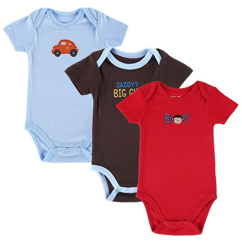 3pcs/lot Baby Rompers Новорожденные Rompers с коротким рукавом Хлопок Baby Boy Девушка Rompers Одежда для новорожденных - Цвет: 151010203