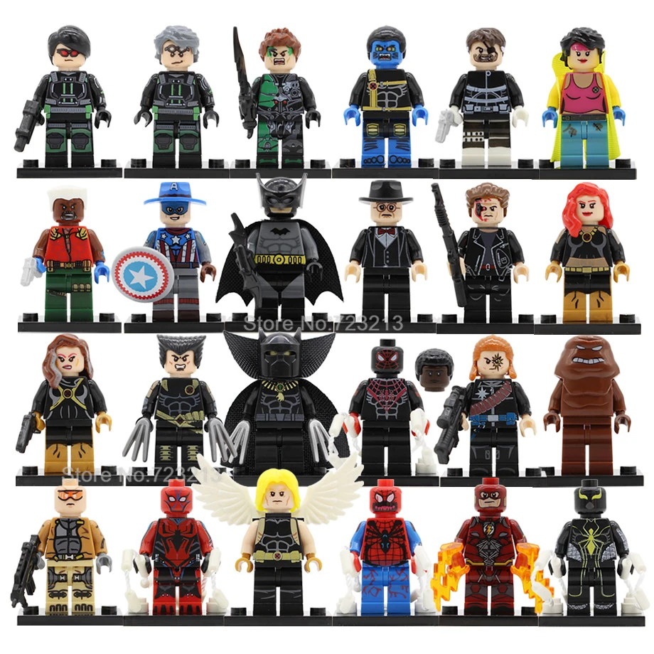 

Single Sale Super Hero Figure Ultimate Wolverine Cyclops G. W. Bridge Carnage Spider Man Mark Building Blocks Bricks Toy