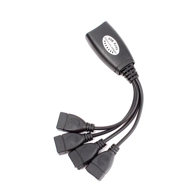 USB 2.0 CAT5/CAT5E/6 RJ45 to 4 USB Extender Lan Extension