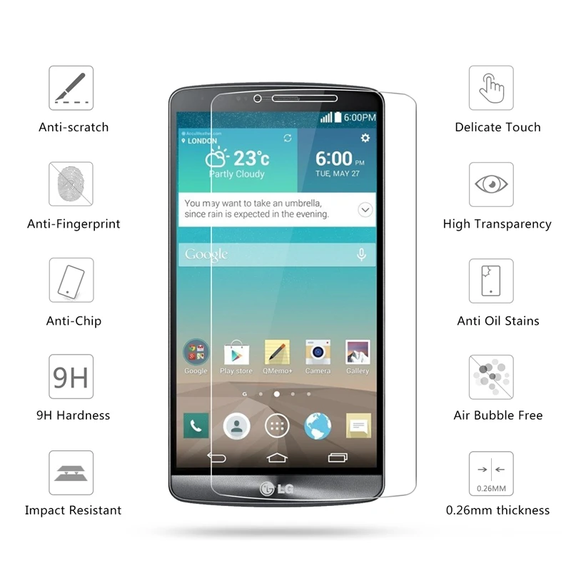 2 шт./лот 2.5D 0 26 мм 9H Премиум Закаленное стекло для LG G3 D855 D850 D851 F400 VS985 Защитная