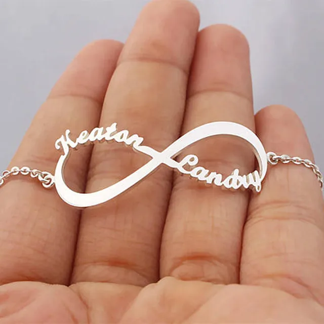 Custom Personalised Name Plate Bracelets For Women Jewelry Custom Personalised Name Plate Bracelets For Women Jewelry Gold Infinity Love Steel Bff Memory Friendship