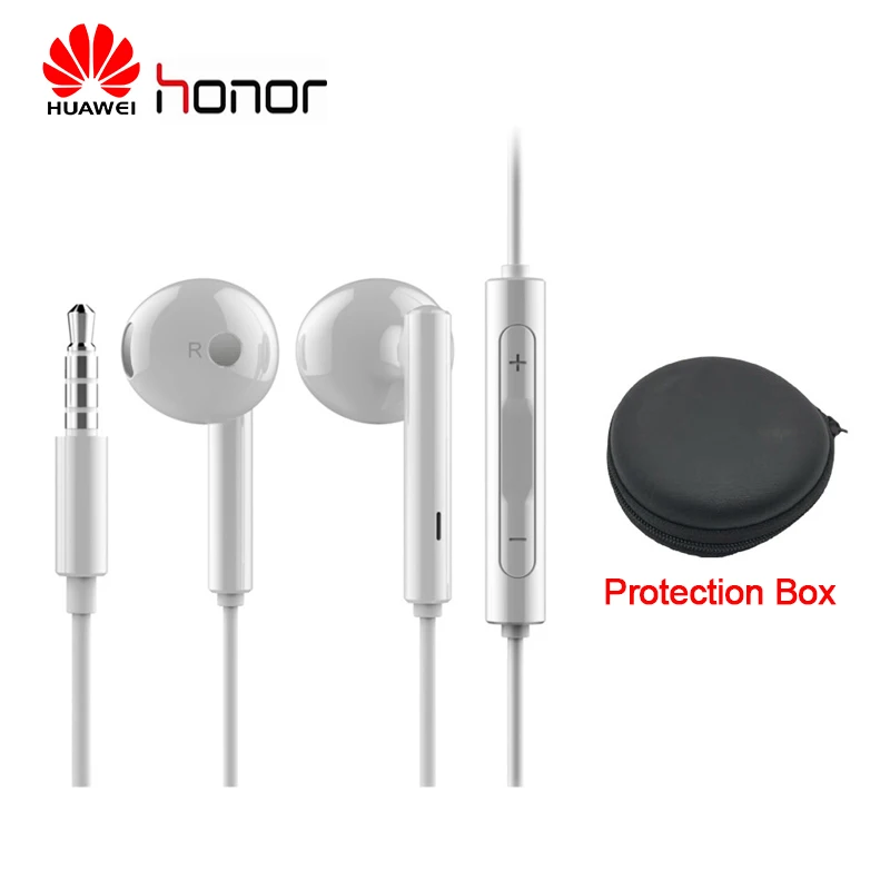 

Original Huawei Honor AM115 Headset with Black Protection Box wired Controller Speake 3.5mm Plug Earphone for Xiaomi